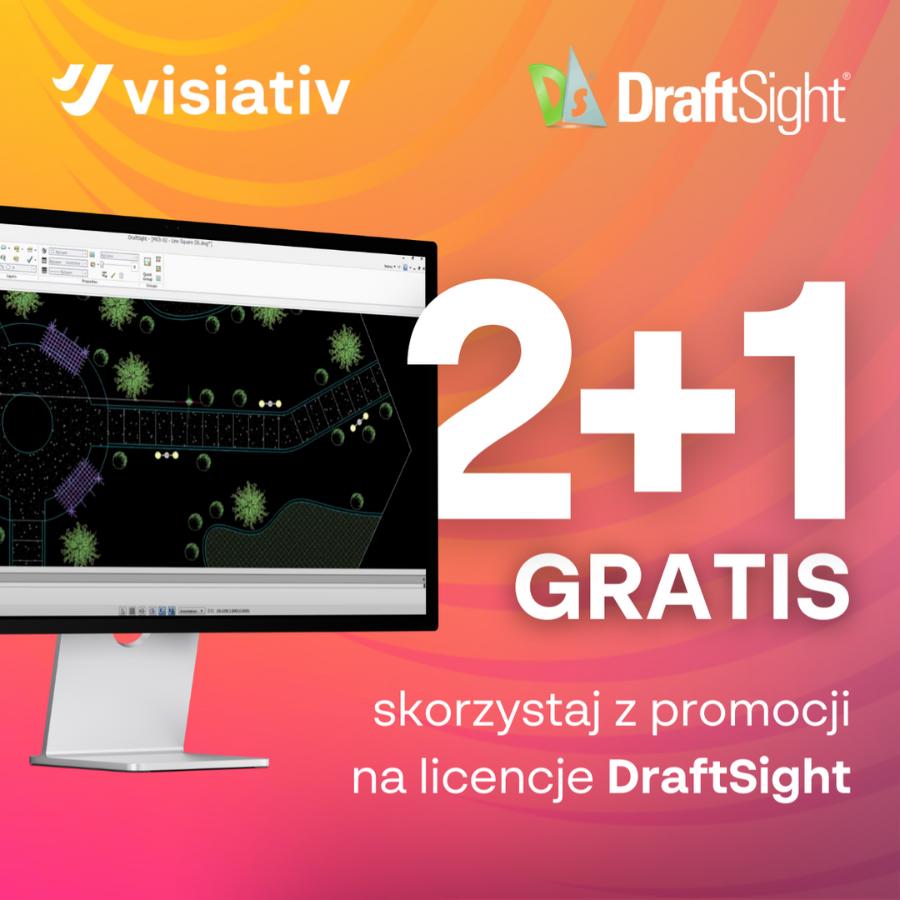 Plansza prezentująca promocję DraftSight 3 za 2