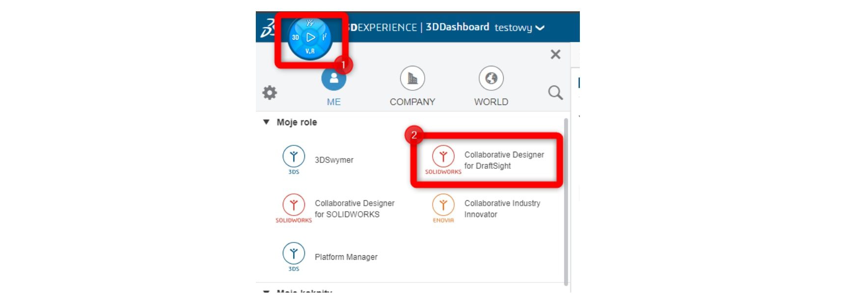 Uruchamianie roli Collaborative Designer na platformie 3DEXPERIENCE