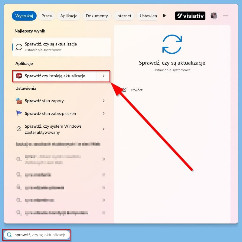 Aktualizacja SOLIDWORKS za pomocą wyszukiwarki Windows