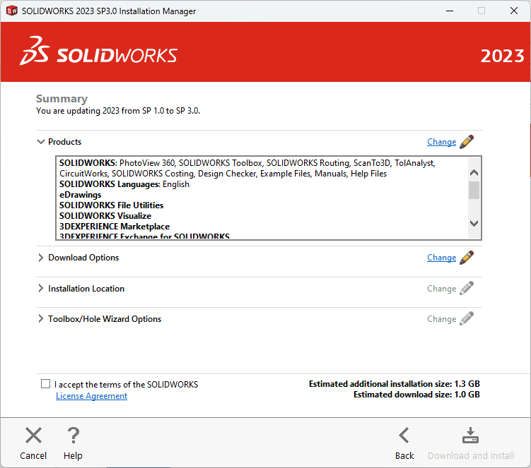 Aktualizacja SOLIDWORKS - podsumowanie instalacji