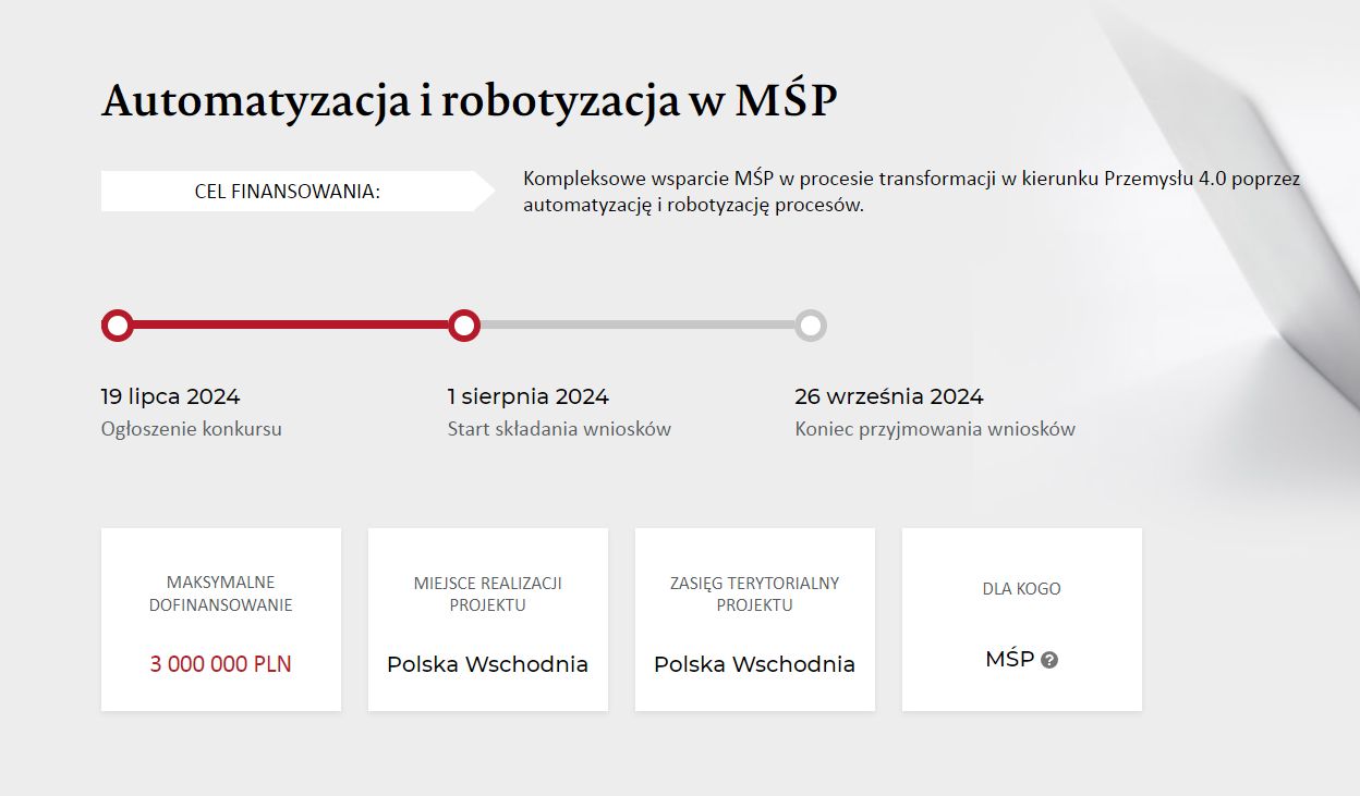 Dofinansowanie do oprogramowania CAD z PARP - Automatyzacja i robotyzacja MŚP