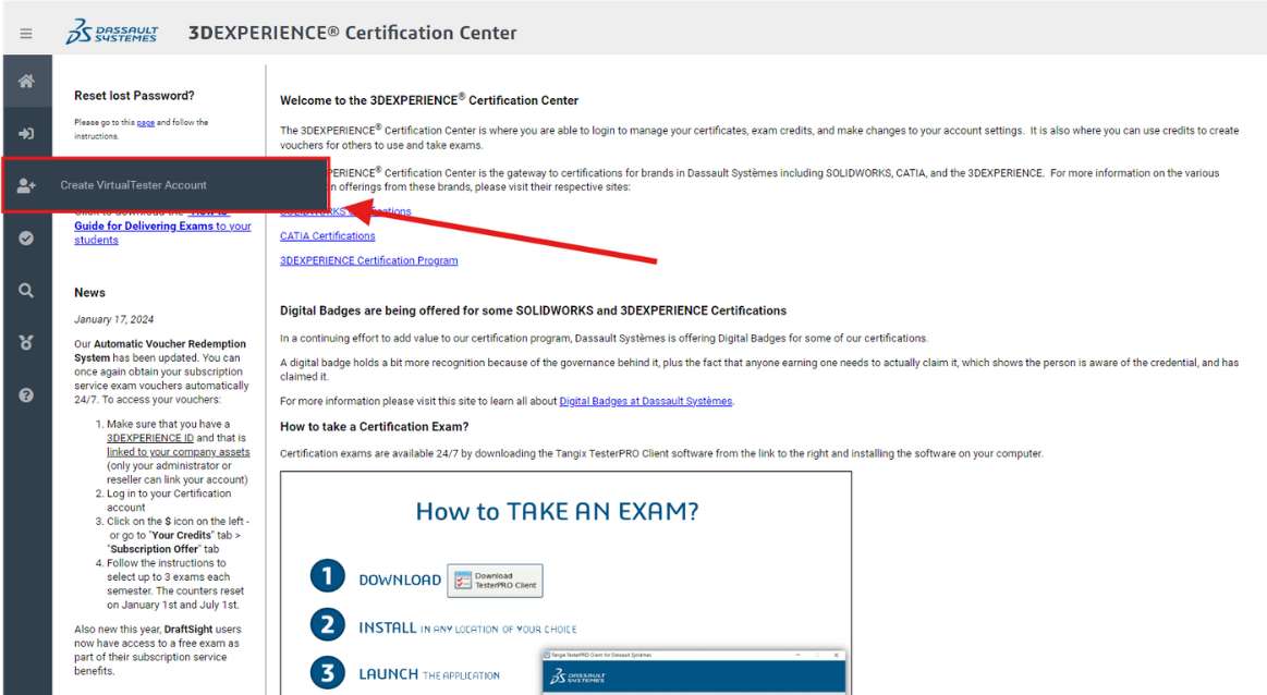 Tworzenie konta w VirtualTester Account