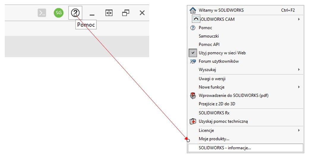 Drugi krok do sprawdzenia numeru seryjnego SOLIDWORKS