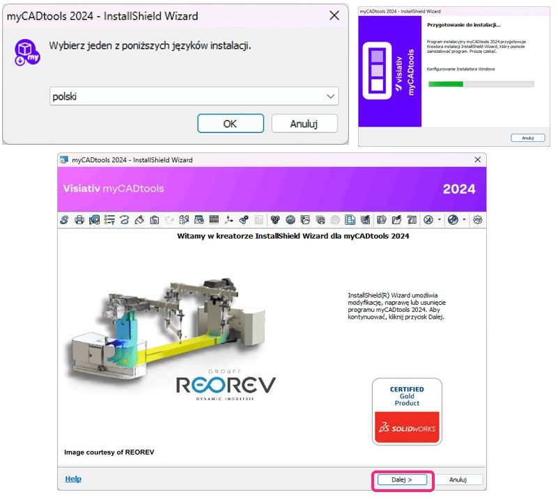 Kroki prowadzące do instalacji dodatku do SOLIDWORKS, czyli myCADtools